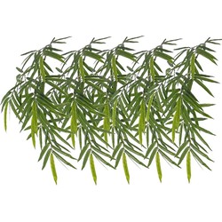 5x Groene Bamboe kunstplanten hangende tak 82 cm UV bestendig - Kunstplanten