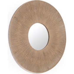 Kave Home - Damira ronde spiegel in jute met natuurlijke afwerking Ø 60 cm