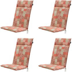 Madison -  Tuinstoelkussen Hoge Rug Jacky terra - Ca. 120x50 cm - Set van 4