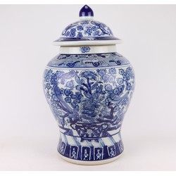 Fine Asianliving Chinese Gemberpot Blauw Wit Porselein Chinese
