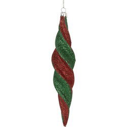 Clayre & Eef Kerstbal Ø 5x22 cm Rood Groen Glas