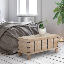 Salontafel 100x44x50 cm naturel/wit mangohout WOMO-Design