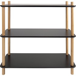 Plankenkast Simplicity - Bamboe Zwart - Small - 80x30x82,5cm