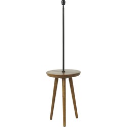 D - Light & Living - Bijzettafel+vloerlamp TOLFA - Ø40x135cm - Bruin