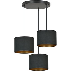 minimalistische hanglamp Amato Zwart 3-lichts  - Øcm