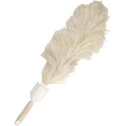 Plumeau/duster - synthetisch - beige - 55 cm - plumeaus