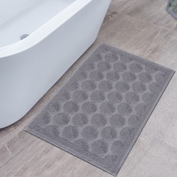 Badmat Kelim Wasbaar Grijs Laagpolig Badkamer Toiletmat  Anti Slip- 50x80 CM