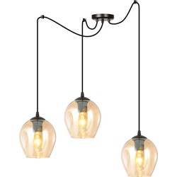 moderne hanglamp Farina Zwart 3-lichts