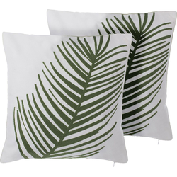 AZAMI  - Sierkussen set van 2 - Donkergroen - 45 x 45 cm - Katoen