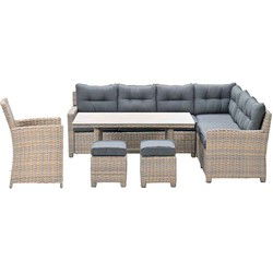 Garden Impressions Alaska lounge dining set 6-delig rechts - light teak vironwood