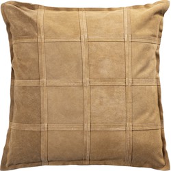 PTMD Cobie Camel suede leather cushion square L