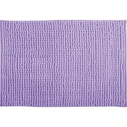 MSV Badkamerkleed/badmat tapijtje voor op de vloer - lila paars - 50 x 80 cm - Microvezel - Badmatjes
