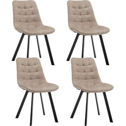 Eetkamerstoelen set van 4 Felix Velvet Beige