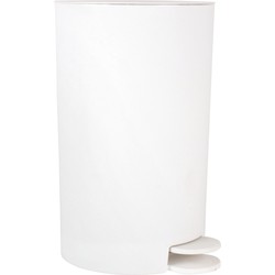 MSV kleine pedaalemmer - kunststof - wit - 3L - 15 x 27 cm - Badkamer/toilet - Pedaalemmers