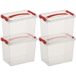 12x Kunststof stapelbare opbergbak 9 liter 30 x 20 x 22 cm - Opbergbox