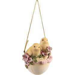 Clayre & Eef Decoratie Hanger Kuikentje 7 cm Geel Polyresin