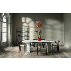Eettafel Ovaal 230cm - Beton Ciré - Off White - Flow