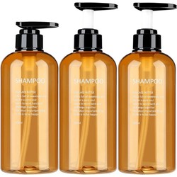 Set van 3 Navulbare Fles met Pomp – Oker Geel – 500ml – Voor Shampoo, conditioner en Bodywash