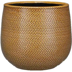 Mica Decorations gabriel ronde bloempot oker maat in cm: 19 x 21
