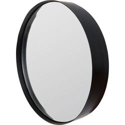 Housecraft Living  Raj Spiegel/ Wandspiegel/ Badkamerspiegel Rond Metaal 75x75 cm Zwart