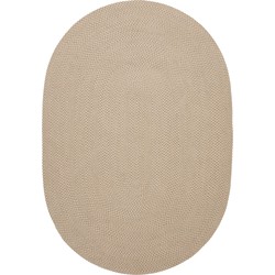Kave Home - Ovaal beige tapijt Rodhe van 100% PET 160 x 230 cm