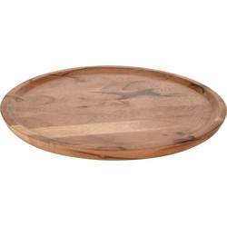 H&S Collection Kaarsenplateau - rond - hout - D28 cm - kaarsenbord - Kaarsenplateaus