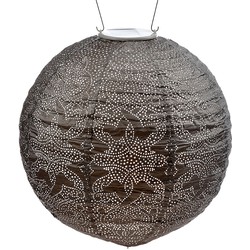 Lumiz Solar Buitenlampion Marrakesh Rond - Solar Tuinverlichting - 30 cm - Taupe