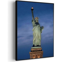 Muurwerken Akoestisch Schilderij - Vrijheidsbeeld New York Donker 02 - Geluidsdempend Wandpaneel - Wanddecoratie - Geluidsisolatie - BASIC (AW 0.65) S (50X70)