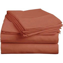 Zavelo Essential Laken Rooibos (Percale katoen)-Lits-jumeaux (250x260 cm)