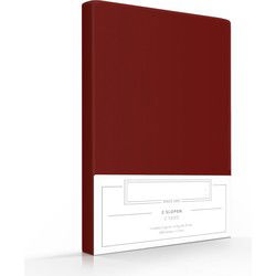 Zavelo Katoen Kussenslopen Basics Bordeaux (set van 2)-60 x 70 cm (standaard)