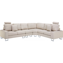Beliani STOCKHOLM - Hoekbank-Beige-Polyester