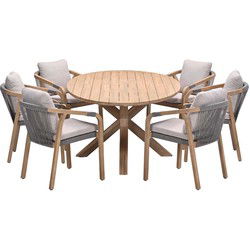Garden Impressions Alora tuinset 7-delig - Tamako tuintafel ovaal 220x115 cm