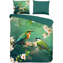 Pure Tropische Vogels Dekbedovertrek Groen-1-persoons (140 x 200/220 cm)