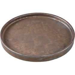 PTMD Kasim Bronze ceramic glazed plate round L