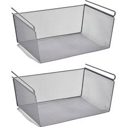 Zeller Kastmandje - 2x - opberg/hang mandjes - metaal - 43 x 26 x 19 cm - Opbergmanden