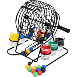 Decopatent - Drankspel Bingo Spel - Shot Glazen & Bingomolen - 6 Glazen - Gekleurde Bingoballen - Drank Spel - Drinking game voor volwassenen - Party Game Vol Fun
