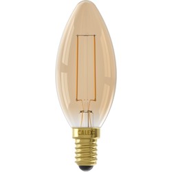 LED volglas Filament Kaarslamp 220-240V 3,5W 250lm E14 B35, Goud 2100K Dimbaar - Calex