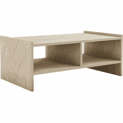 Salontafel met 2 open nissen, travertin decor L90 cm - PERA