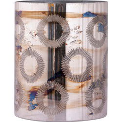 PTMD Windlicht Karga - 20x20x24 cm - Glas - Messing