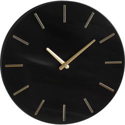 Mica Decorations Brixen Klok - 35x35x4 cm - Aluminium - Zwart