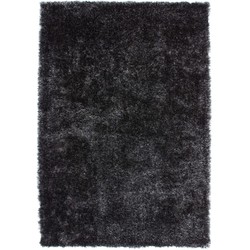 Tapijtenloods Twist - Hoogpolig Vloerkleed - Effen Velvet Tapijt - Fluweel - Antraciet- 160x230 CM