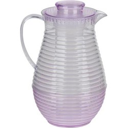 Alpina Waterkan/sapkan met fruit infuser/reservoir - 2 liter - kunststof - roze - 25 cm - Schenkkannen