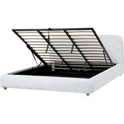 BLAGNAC - Bed met opbergruimte - Lichtgrijs - 180 x 200 cm - Stof