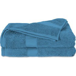 Twentse Damast Katoenen 2PACK Handdoeken - 50x100 - Skyblue