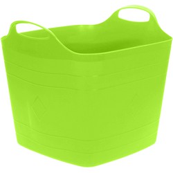 Flexibele emmer - groen - 25 liter - kunststof - vierkant - 35 x 38 cm - Wasmanden