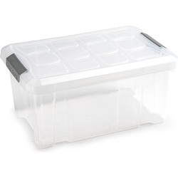 1x Opslagbakken/organizers met deksel 5 liter 29 cm transparant - Opbergbox