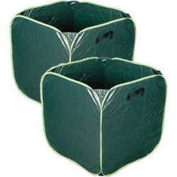 2x stuks tuinafvalzakken opvouwbaar groen 290 liter - Tuinafvalzak