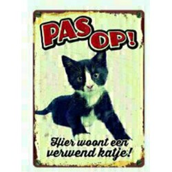PLENTY GIFTS WAAKBORD BLIK VERWEND KATJE 15X21 CM