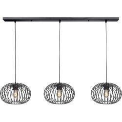 Highlight - Bolato - Hanglamp - E27 - 120 x 8  x  175cm - Zwart