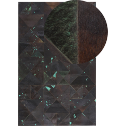 ATALAN - Laagpolig vloerkleed - Turquoise - 140 x 200 cm - Koeienhuid